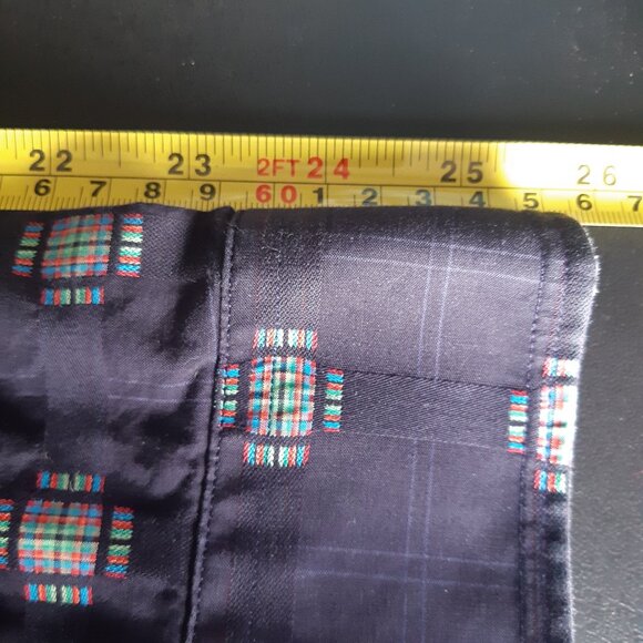 Lipson SZ LG Button Down Men's Shirt 100% Cotton Navy with Red & Green Accents - Picture 12 of 15